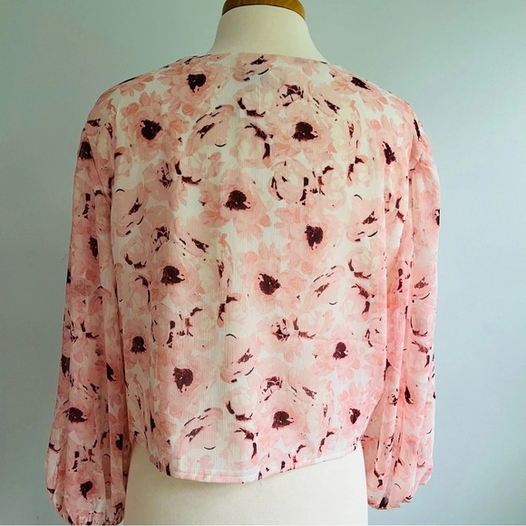 Express Sheer Floral Blouse XL NWT - Picture 4 of 9